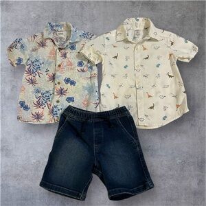 Carter's Kids Tropical and Dino Print Button Down Shirts